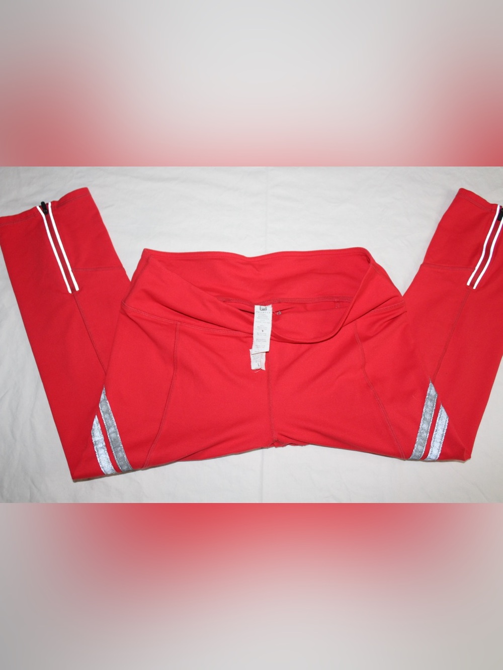 Fabletics Red High-Waist Bike Shorts